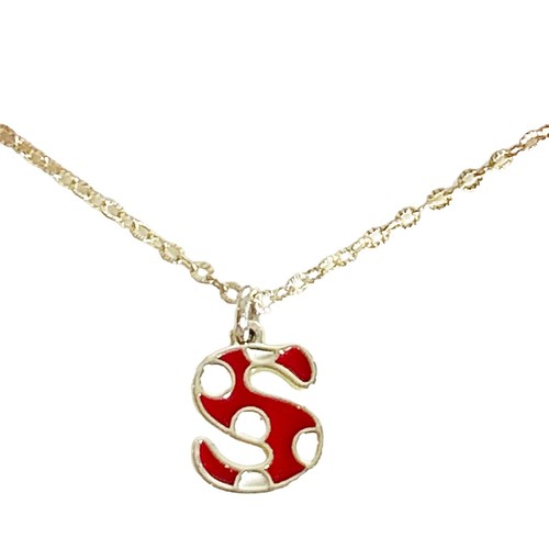 Disney Parks Minnie Polka Dot Letter S Initial Swarovski Crystal Necklace New - Picture 5 of 5