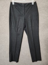 Talbots Wool Heritage Dress Pants Womens 10 Petite Gray Striped Lined Straight
