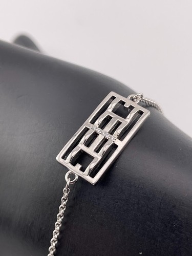 925 STERLINGSILBER CALLING THE LINES TENNISPLATZ GITTER CZ ARMBAND 6-7" 3290