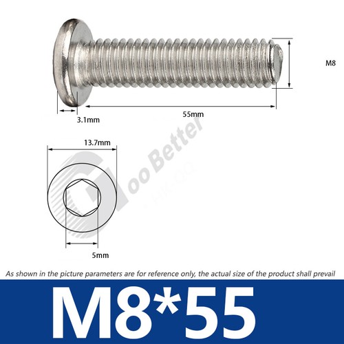 M2 - M12 Ultra Thin Wafer Flat Head Low profile Screws Bolt Allen Key Stainless - Picture 125 of 183