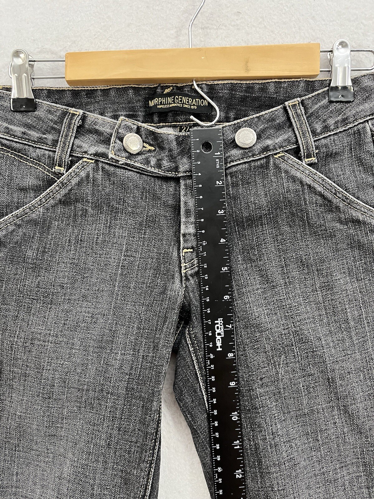 Morphine Generation Womens 27 Black Flared Jeans … - image 3