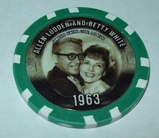 Betty White Allen Ludden Las Vegas Poker Chip 1963 Photo Casino