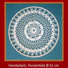 Fensterbild,Handarbeit,gehäkelt,Baumwolle,Ø 31 cm,Fensterdekoration,Deko,