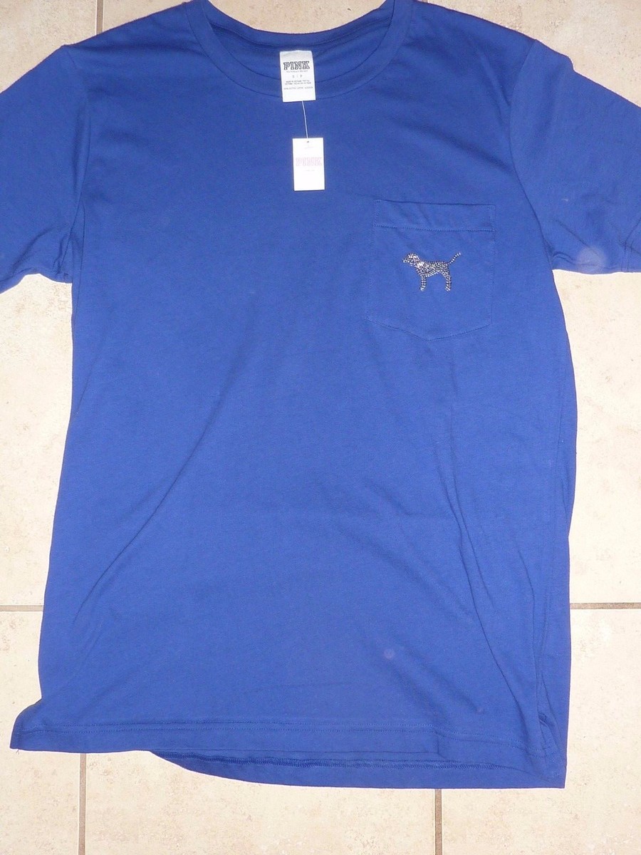 T-shirt Victoria's Secret PINK Campus - Motif Big Dog - Poche - Neuf Avec étiquettes (NWT)