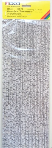 NOCH 57740 (46,77€/m²) Mauerplatte "Quaderstein" H0 extra lang, 640 x 150 mm