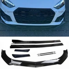 For Audi RS3 RS5 RS6 Front Bumper Lip 86" Side Skirt Rear Bumper Lip Black