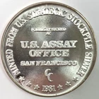 .999 Fine Silver Round 1981-CC US Assay Office San Francisco Strategic Stockpile
