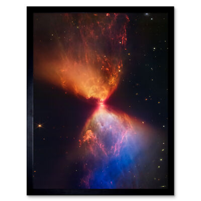 NASA James Webb Teleskop Feurige Sanduhr neuer Stern Protostern gerahmte Kunst 12x16