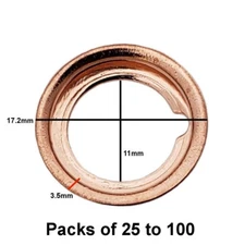M12 Copper Crush Oil Drain Plug Gasket Fits Dorman 097-134 Nissan 11026-01M02