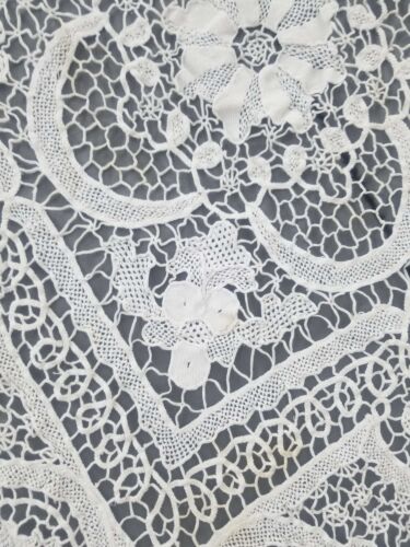 Vintage Point de Venise needle lace Banquet tablecloth 208x122cm - Picture 9 of 12