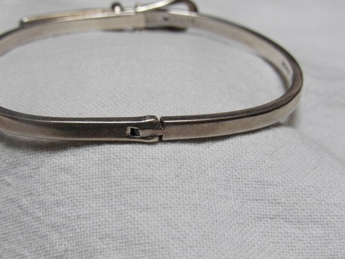 Vintage Mexican Sterling Thin Buckle Bracelet Hinged Adj. - Picture 3 of 7