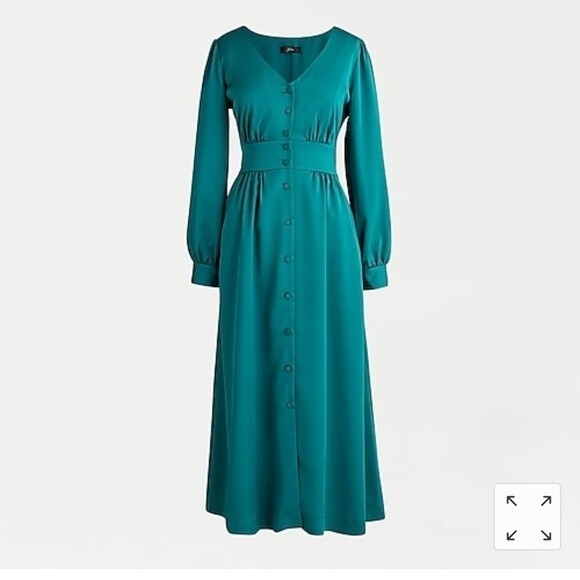 J Crew Button Front A Line Midi Dress 4P Petite
