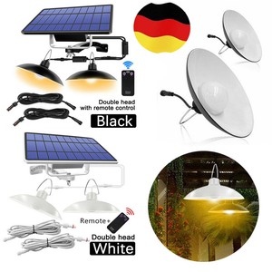 Single/Double Head Solarenergie Pendelleuchte Out/Indoor Garten Camping