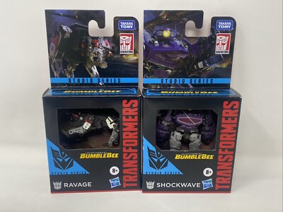 Lot Of 2 Transformers Studio Series Core Class  RAVAGE & SHOCKWAVE 3.5  Figs