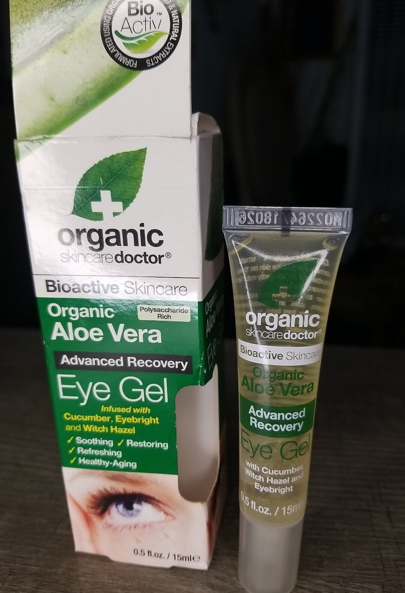 Organic Aloe Vera Eye Gel Infused w/ Cucumber To Help Reduce Fine Lines 0.5  floz