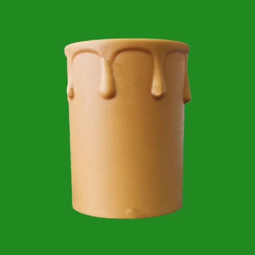 4x Dark Beige Drip Candle Wax Effect Chandelier Light Bulb Sleeve 60mm x 47mm - Picture 2 of 3