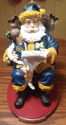 Collegiate Collectables University of Michigan Wishlist Santa Statue w/Base