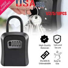 Waterproof Lock Box For Keys With 4 Digit Combination Outside Hold Key Safes LOT