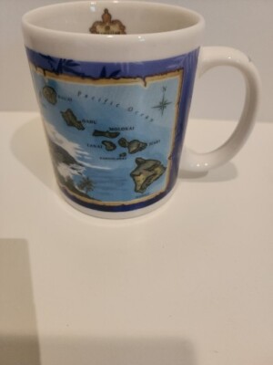 The Hawaiian Islands Coffee Mug Blue Island Chain The Islander Group  Porcelain