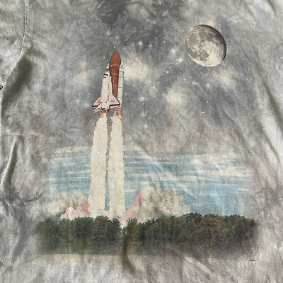 Smithsonian Space Shuttle T-Shirt Astronaut Youth XL Short Sleeve Blue Tie Dye