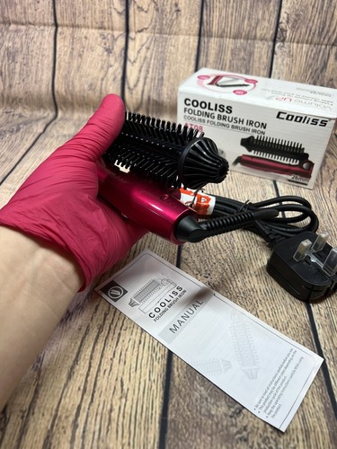 Heißhaarbürste Ionen Lockenstab Verwicklungsfrei Turmalin Keramikstab klappbar - Bild 23 von 24