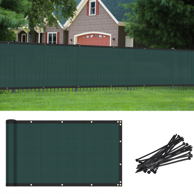 Custom 6-Foot Tall Privacy Fence Screen - Green Windscreen, UV Resistant, Up To 250 Feet Wide