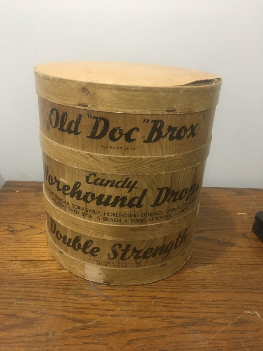 Vintage Old Docs Brox Candy Advertising 25lbs Container | eBay