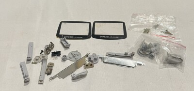 Game Boy Advance Parts Lot - Screws, Buttons, Screens Pieces