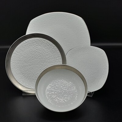 Raynaud Limoges ''Minéral Platinum'' Design Thierry Cheyrou Set 4-teilig Neu