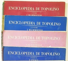 4 ALBUM DI FIGURINE ENCICLOPEDIA DI TOPOLINO ANNO 1959/1963 COMPLETI DI FIGURINE