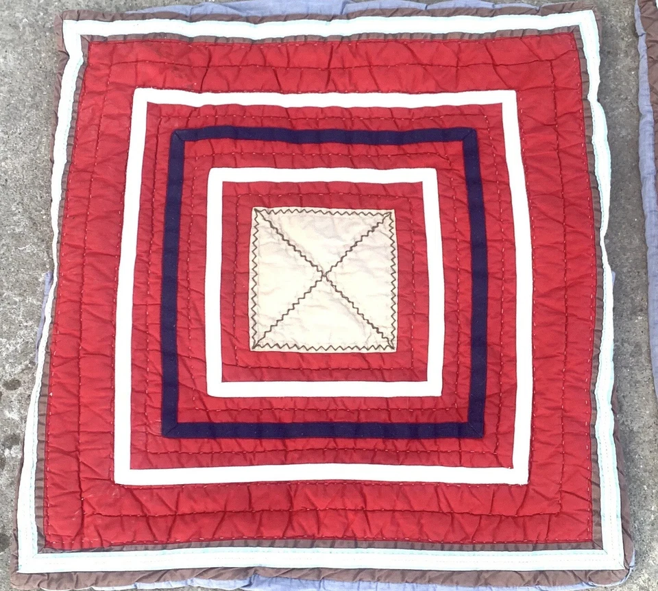 POTTERY BARN KIDS RED SHAMS WHITE SQUARE Pillowcase bedding sofa Cotton Set Of 2 - Image 2 of 4