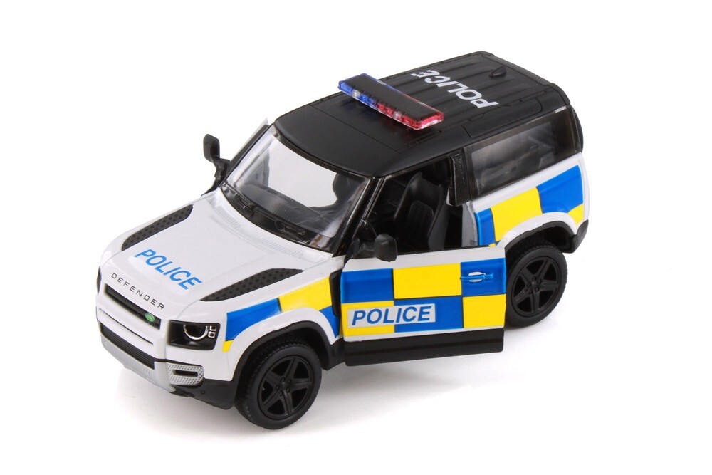Land Rover Defender Police British Car Model Toy Diecast 1:36 Scale Kinsmart