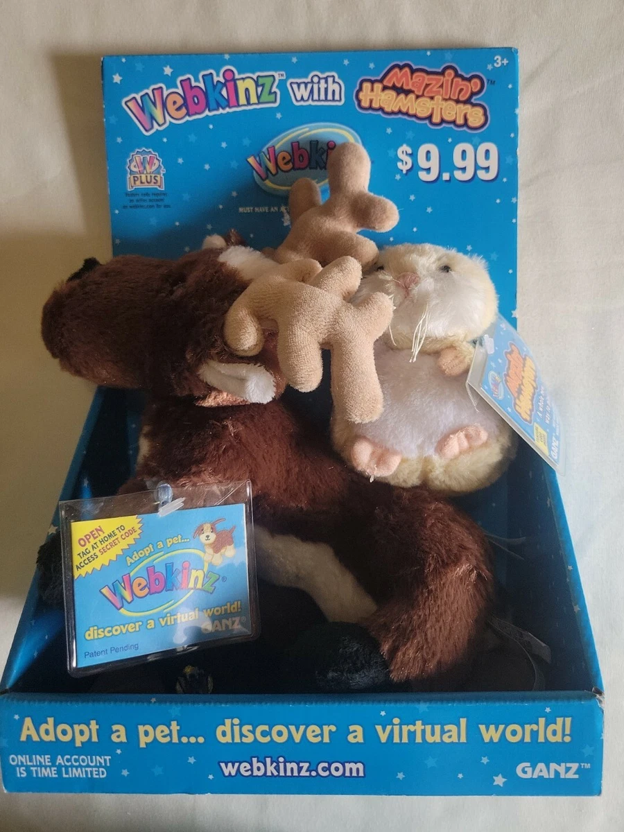 New Webkinz Reindeer HM137 With MAZIN HAMSTERS Kinz Klip 2 Unused