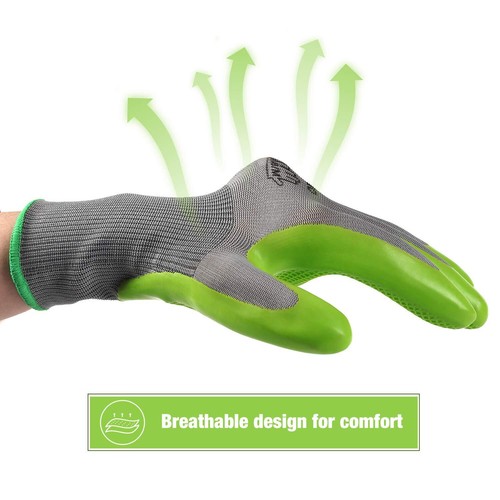 WORKPRO 6 Pairs Garden Gloves Work Glove with Eco Latex Palm Coated L Breathable - 第 4/8 張圖片