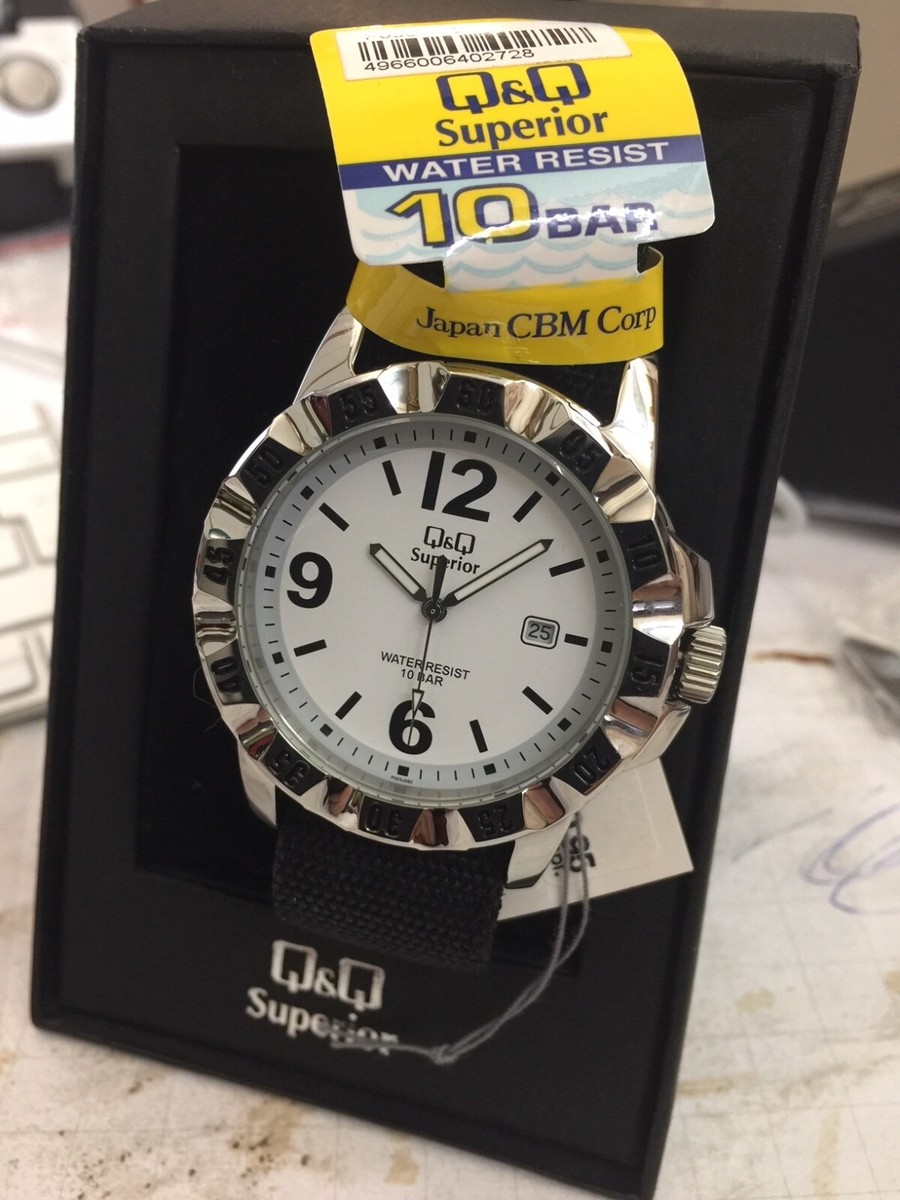 Sports Men's Watch Stainless Steel Date 10 BAR Fabric Bracelet