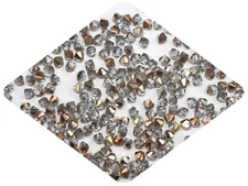 Czech Bicone Crystal Beads Crystal Pink Aureate Aurum Gold Half Rondelle Diamond