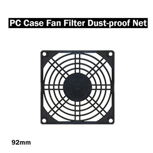 Neu 92mm PC Computer-Chassis Fan Fall Sieb Staubschutzfilter Schwarz