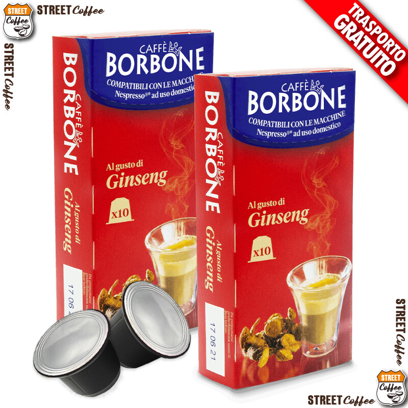 10 Capsule Caffè Borbone Ginseng Gin Seng 100% Compatibili Nespresso *