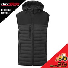 Image of Tuffstuff Mens Hooded Softshell Breathable Bubble Padded Gilet Bodywarmer
