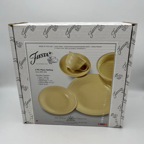 Fiestaware Ivory 5PC. Place Setting EMPTY BOX  ONLY (No Dishes Included !!!!) @@