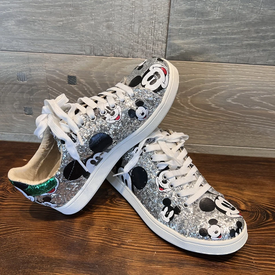 Master of Arts MOA Mickey Mouse Tenis Mujer EE. UU. 6 Cuero Brillos LEER Foto 2 de 4