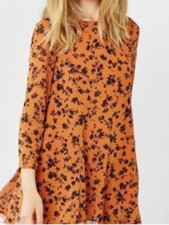 Kimchi Blue Urban Outfitters Terra Cotta Floral Romantic Feminine Shift Dress