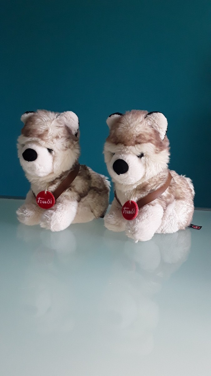 Trudi Peluche Chiot Husky – TUDE7000 – Gris Et Blanc – Matières Douces Et Lavables – Design Italien