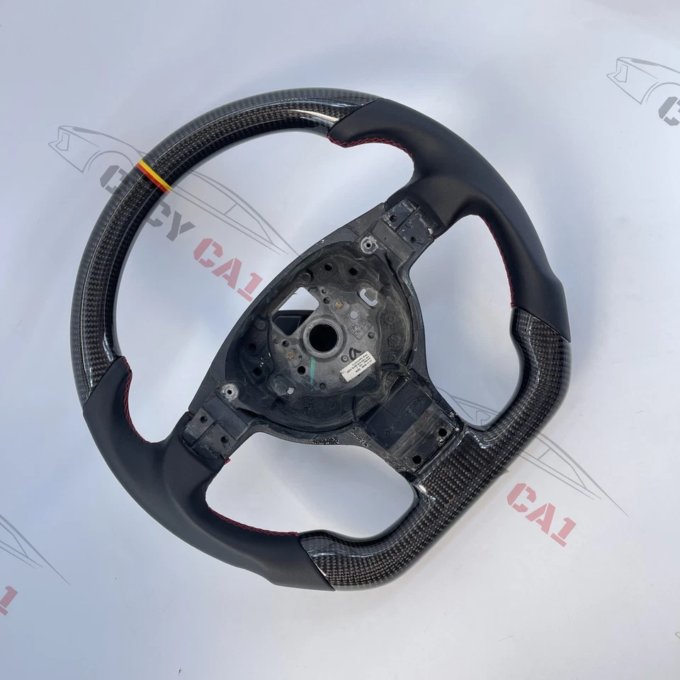 Volante de fibra de carbono personalizado para VW Golf MK5 GTI R/transmisión manual Foto 3 de 4