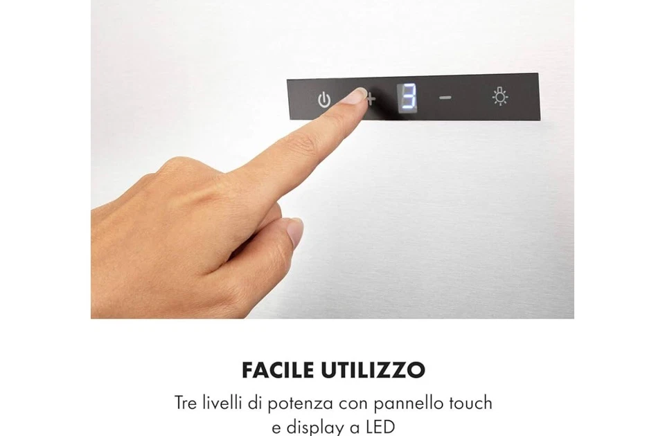 Cappa Da Cucina, Cappa Aspirante Inclinata A Parete Touch,display Led,acciaio  - Immagine 4 di 4