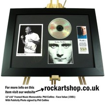 Phil Collins SIGNED Face Value 2003 PUBLICITY PHOTO +LETTER Autograph WORLD SHIP