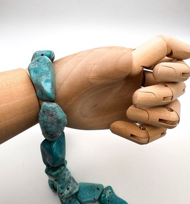 Genuine Natural Turquoise Arizona Nuggets Vibrant Blue Smooth Gemstone Beads