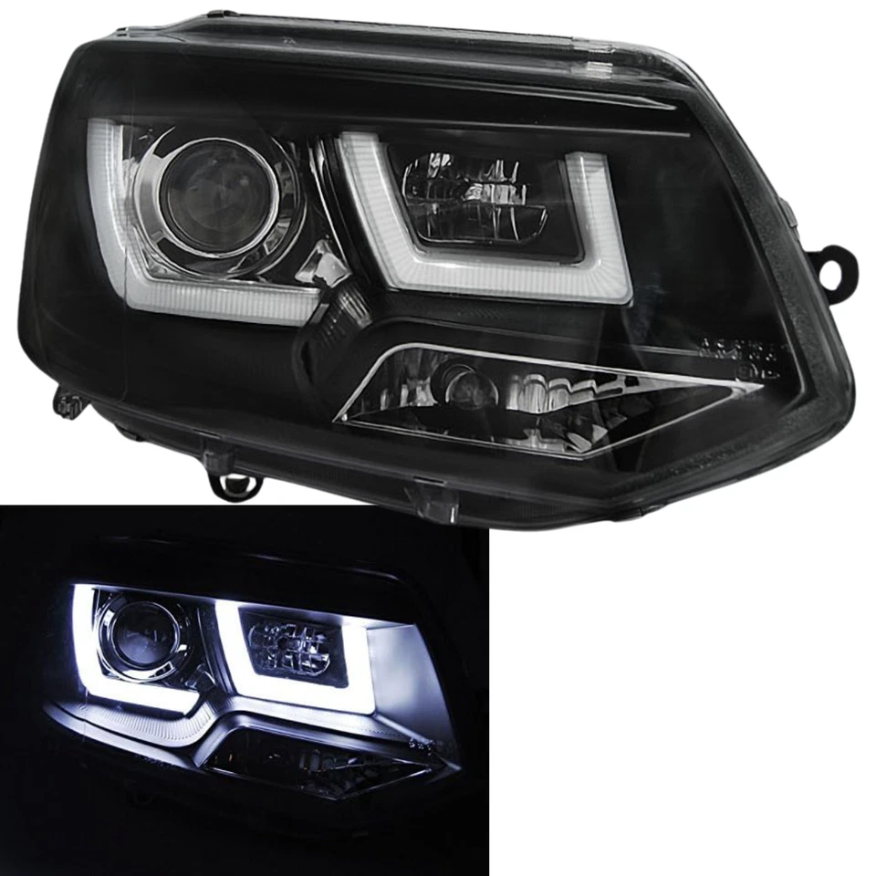 Led Tagfahrlicht Light Tube Scheinwerfer Set in schwarz für VW T5 GP 2010-2015 - Bild 2 von 4