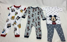 Disney Baby Mickey Mouse Pajamas Lot 9 Months Sleeper Romper PJ Set