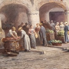 LÉONARD SAURFELT 1840-1890 . La Vie   Quotidienne Peinture huile sur toile signé